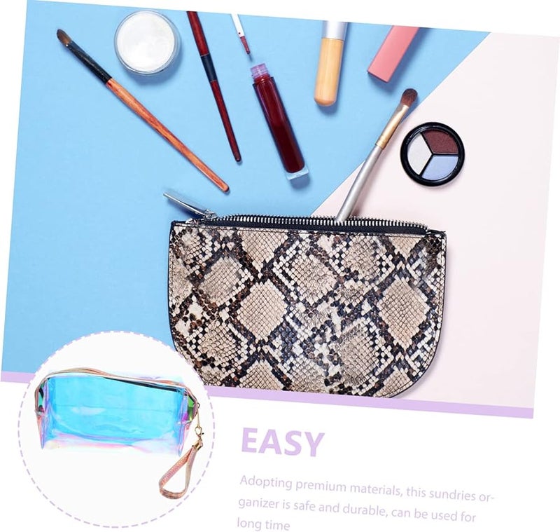 Veemoon Rainbow Transparent TPU Makeup Bag Portable Travel Toiletry Pouch For Women - Image 4